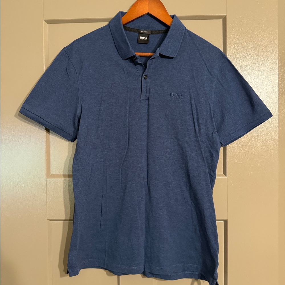 Boss Men's Polo Shirt in Deep Blue
